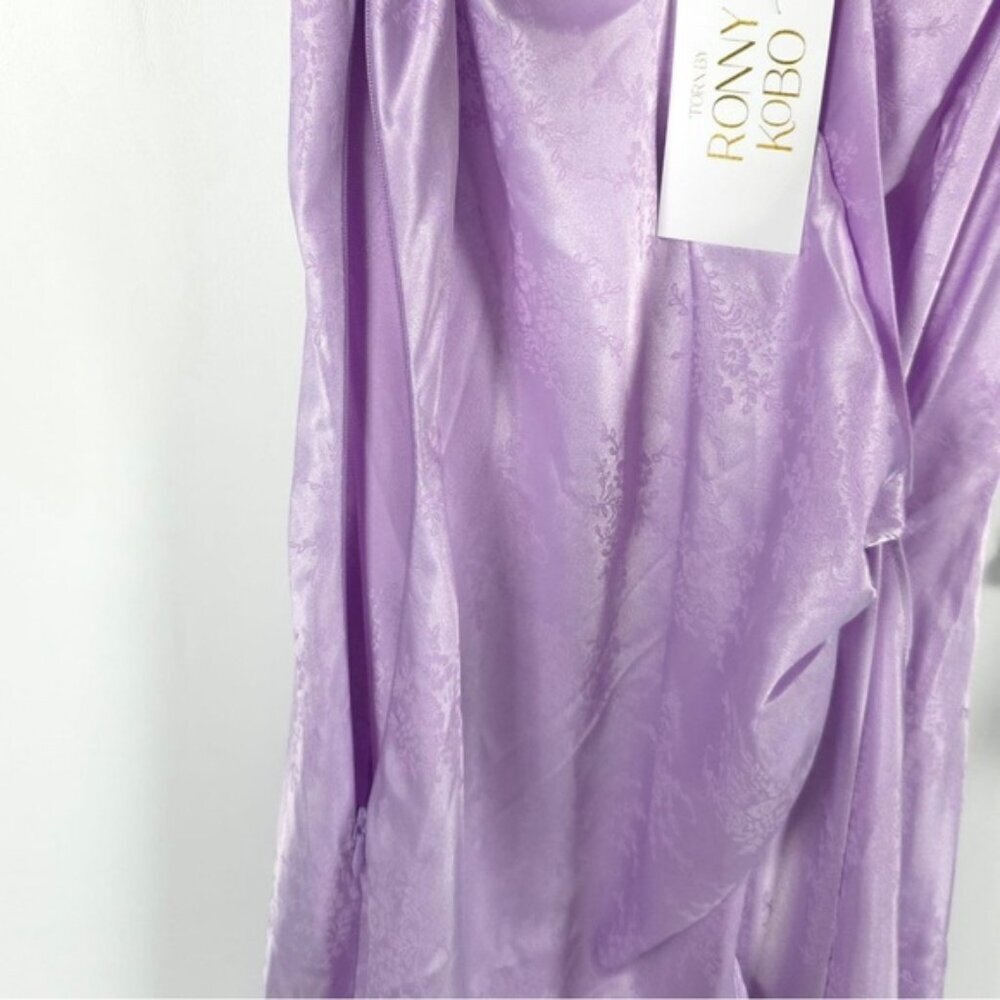 NWT TORN by RONNY KOBO Satin FREYA DRESS ORCHID BLOOM 10-8331SBJ Sz S - Picture 10 of 15